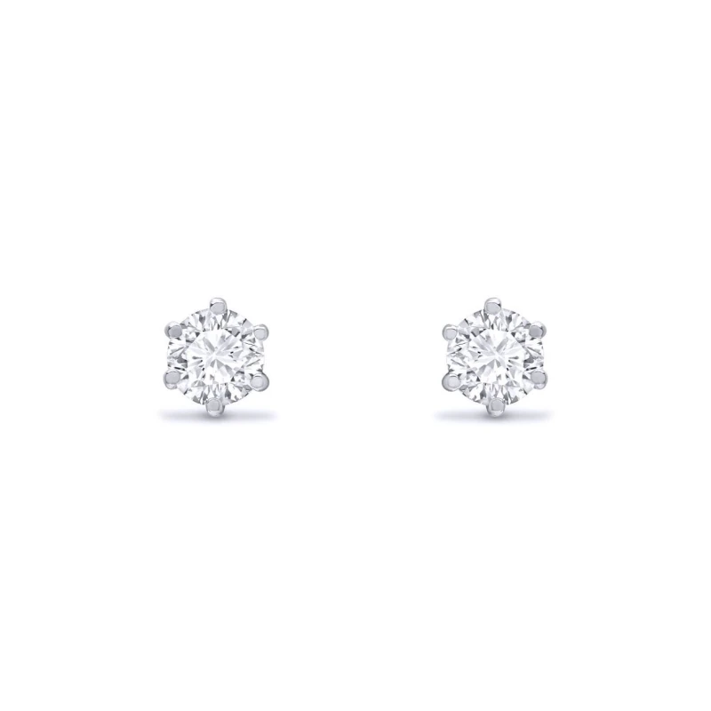 Image of Jewelco London Sterling Silver CZ solitaire Stud Earrings 3mm - AES050 Silver female