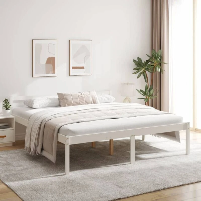 Image of VIDAXL Senior Bed without Mattress White 180x200cm Super King Size Vidaxl 8720286878392