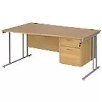 Image of Dams International Wave Desk MC16WLP2SO 1,600 x 725 x 800 - 990 mm