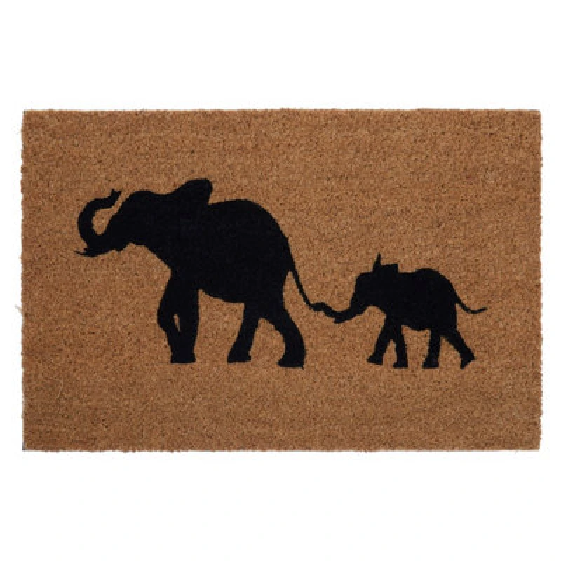 Image of Premier Housewares Elephant And Baby Elephant Doormat Natural