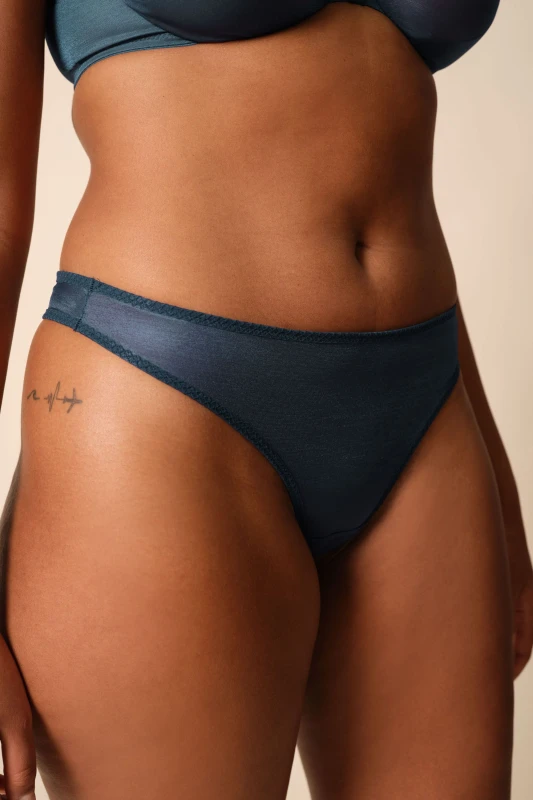Image of Gossard Womens Glossies Thong - Blue Size: XS Blue Female XS