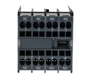 Image of Siemens Sirius Innovation Auxiliary Contact - 2NC + 2NO, 4 Contact, Snap-On, 6 A ac, 10 A dc