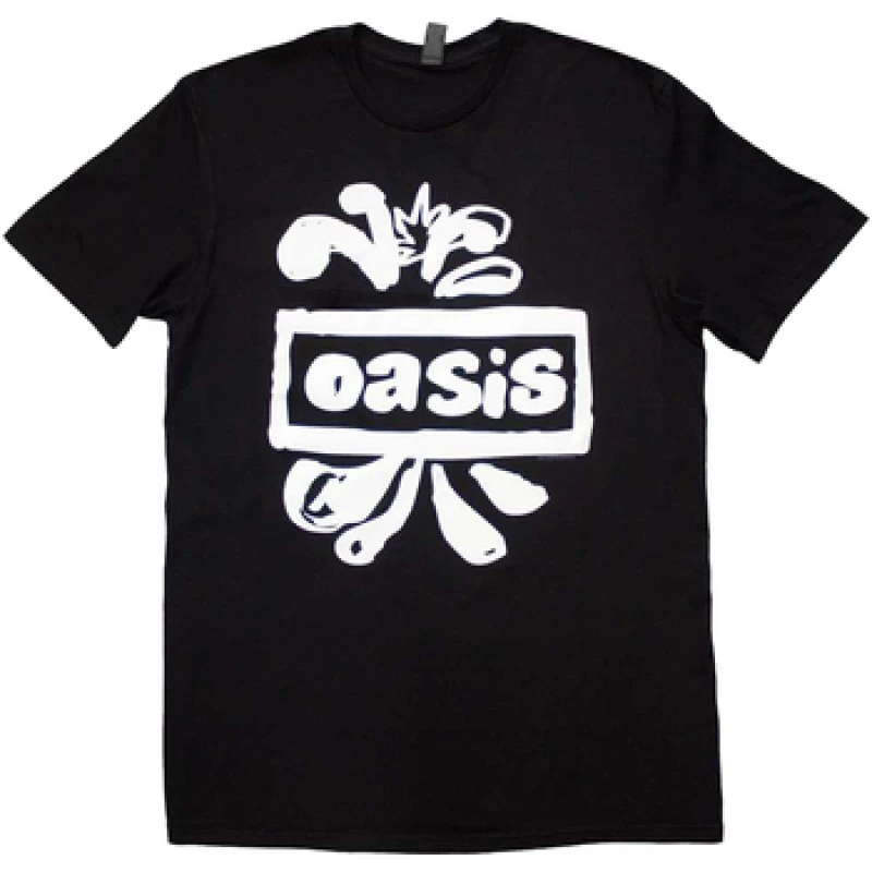 Image of Oasis Oasis Men Splat Logo T-Shirt in Black Size: Small Black S Male 5063574131124