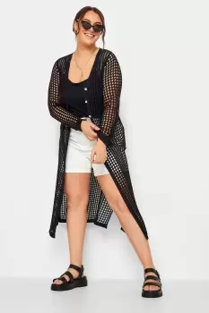 Image of Crochet Button Longline Cardigan