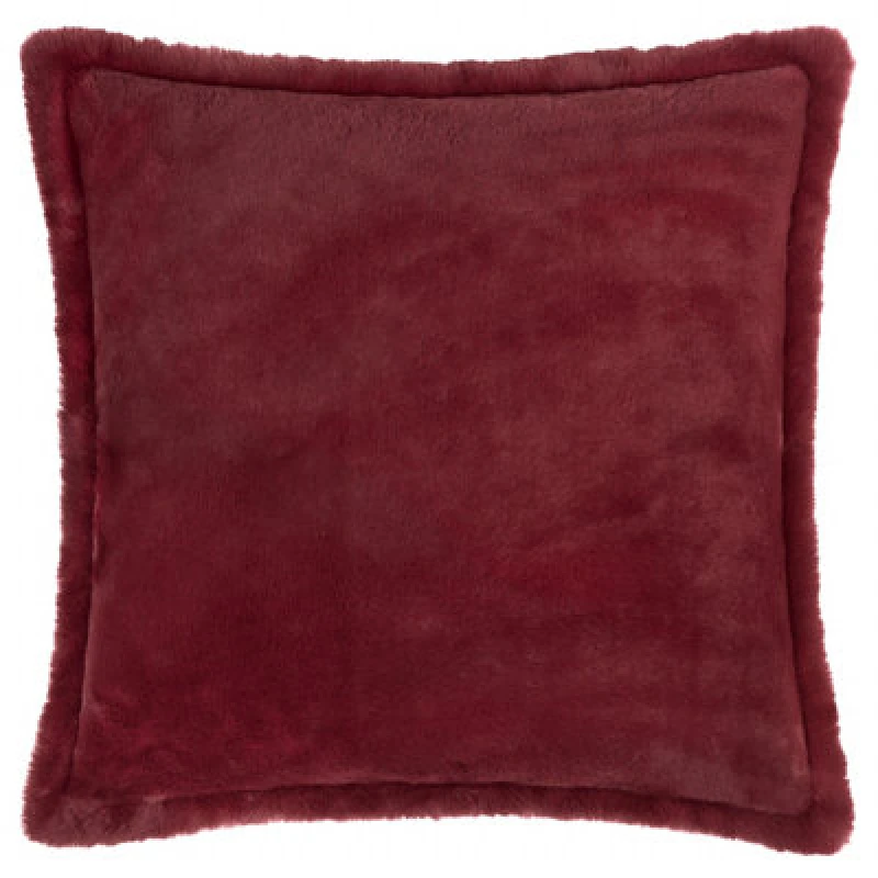Image of Furn Furn Kallu Plush Faux Fur Cushion in Red Size: 45cm x 45cm Red 45cm x 45cm Unisex 5025532831798