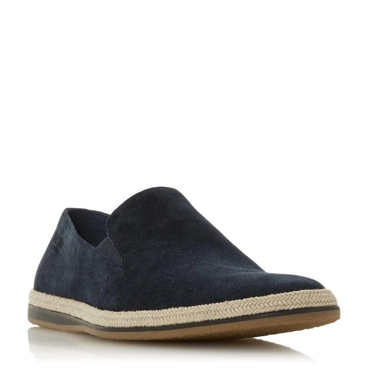 Image of Bertie Navy 'Barage' Suede Espadrille Shoes - 8