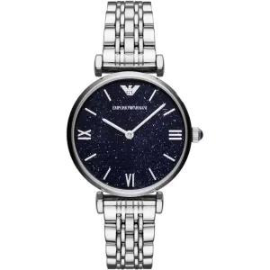 Image of Emporio Armani Womens Two-Hand Stainless Steel Watch - Silver