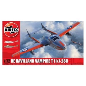 Image of De Havilland Vampire T.11 / J-28C 1:72 Series 2 Air Fix Model Kit