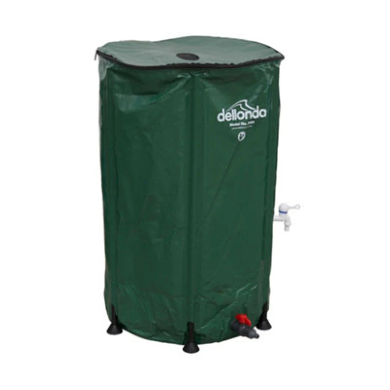 Image of Dellonda Collapsible Pvc Garden Water Butt With Zipped Lid & Drain Tap, 250L