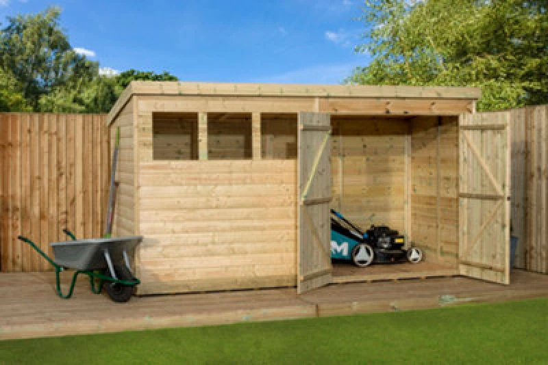 Image of Empire Sheds Empire 4000 Pent 14X6 Double Door Right Windows