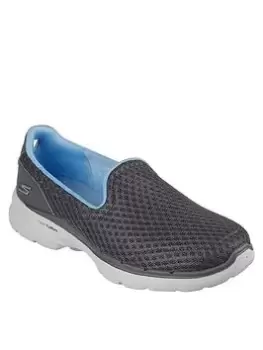 Image of Skechers Go Walk 6 Big Splash Plimsolls, Grey, Size 8, Women