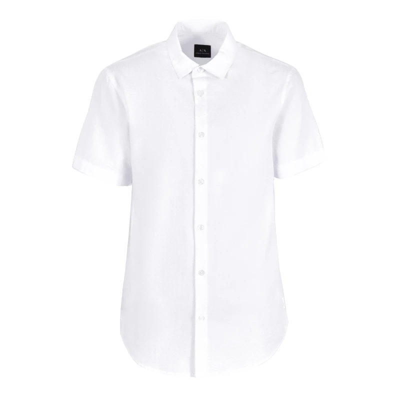 Image of Armani Exchange Seersucker Short Sleeve Shirt White 1100 male S