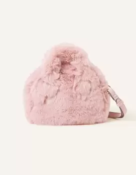 Image of Accessorize Womens Faux Fur Handheld Cross-Body Bag Pink, Size: 18x14cm