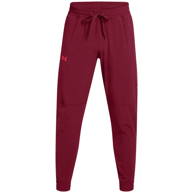 Image of Under Armour Mens Baseline Woven Performance Tracksuit Bottom Red male M
