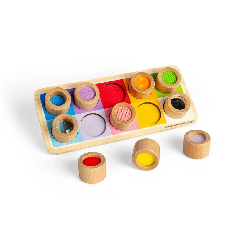 Image of Bigjigs Toys Wooden Rainbow Sensory Board Multi unisex