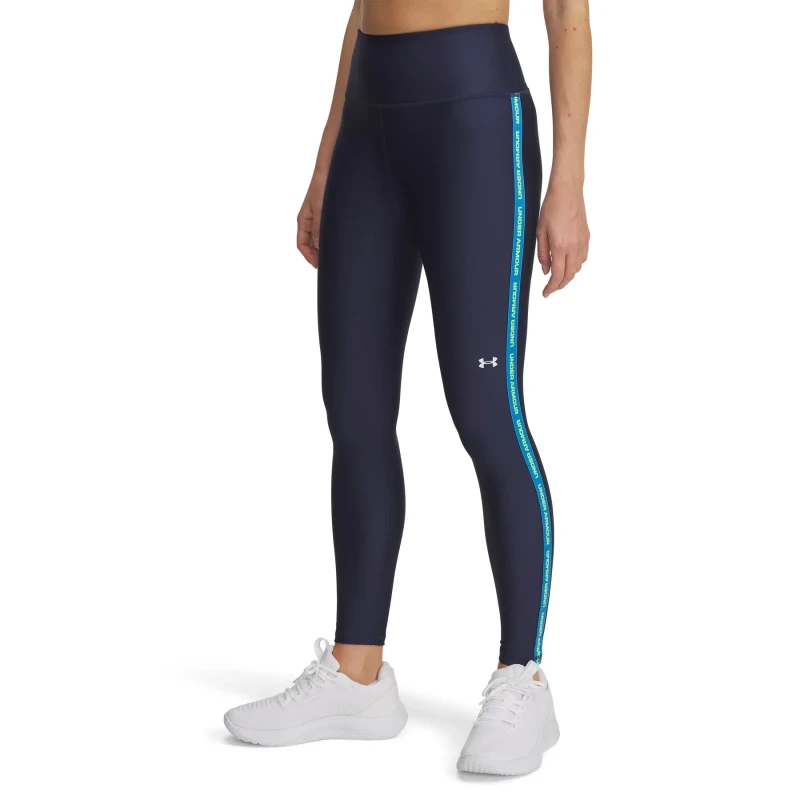 Image of Womens leggings Under Armour Tech Wordmark Tape Bleu Female XL