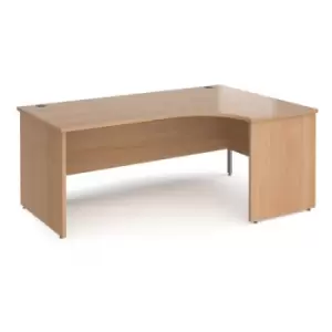 Image of Office Desk Right Hand Corner Desk 1800mm Beech Top And Panel End Leg Maestro 25