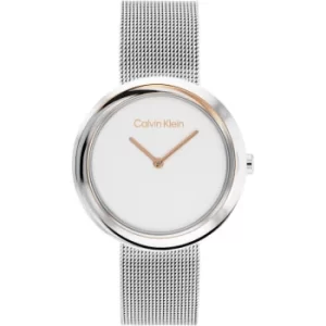 Image of Ladies CALVIN KLEIN Twisted Bezel Mesh Watch