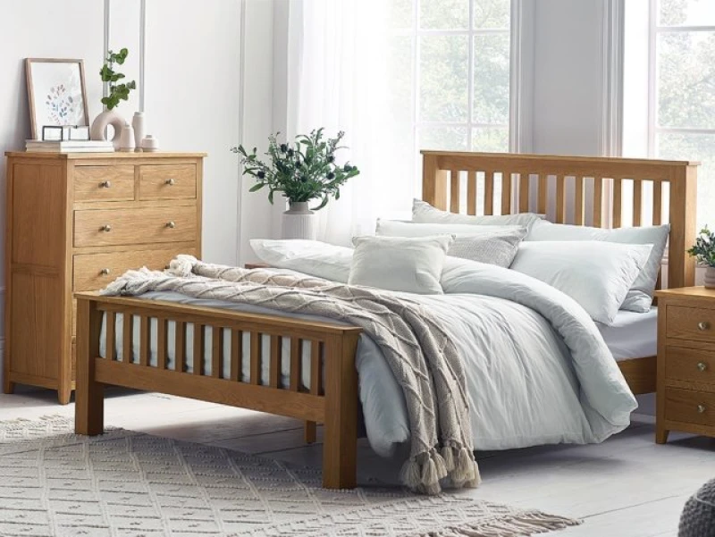 Image of Julian Bowen Mallory 4ft6 Double Oak Wooden Bed Frame