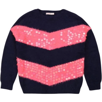 Image of Billieblush Kids Girl Blue Jumper - NAVY