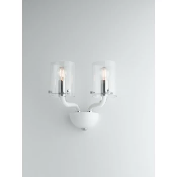 Image of Fan Europe Lighting - Fan Europe AURORA Wall Lamp with 2 Light Glass Shades White 31x24x17cm
