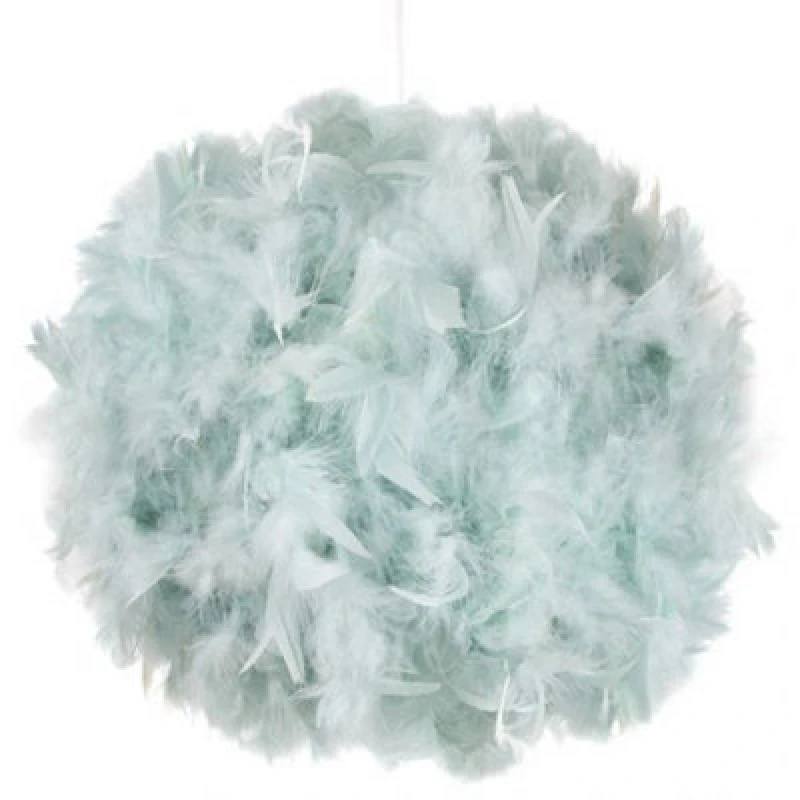 Image of Happy Homewares Contemporary And Unique Large Duck Egg Real Feather Decorated Easy Fit Shade