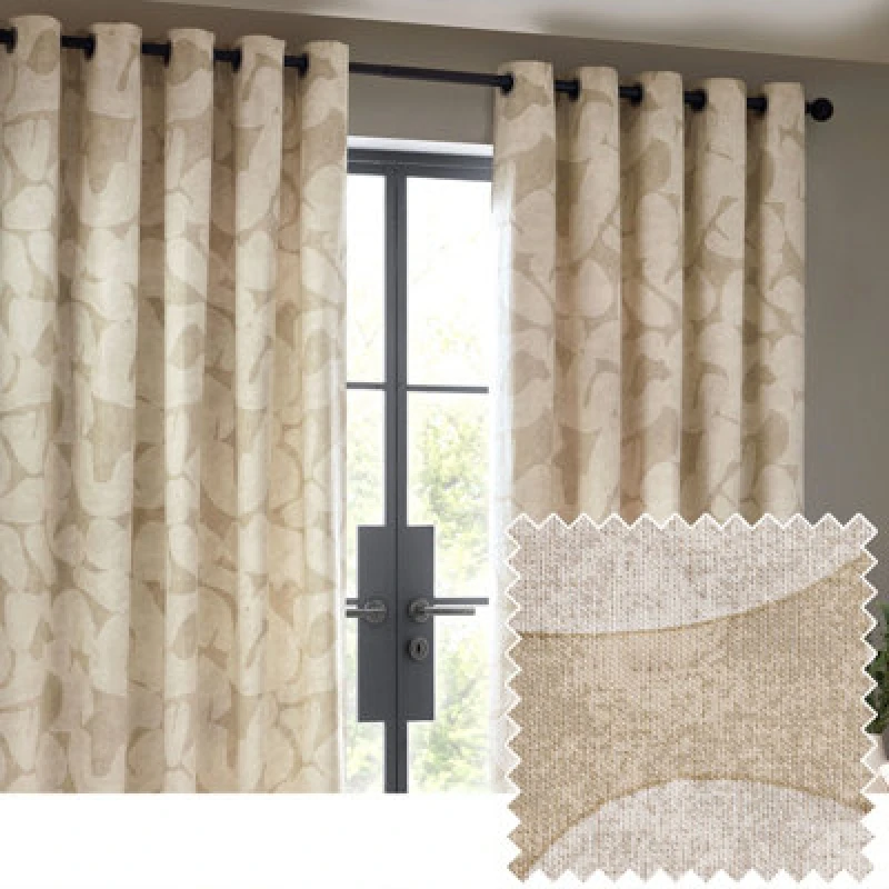 Image of Brinn Unlined Natural Eyelet Curtains Natural