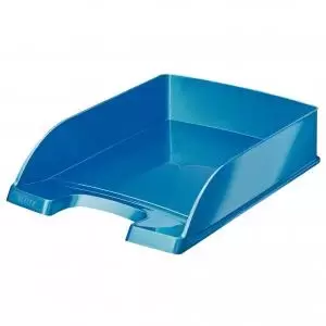 Image of Leitz WOW Letter Tray A4 - Metallic Blue - Outer carton of 5