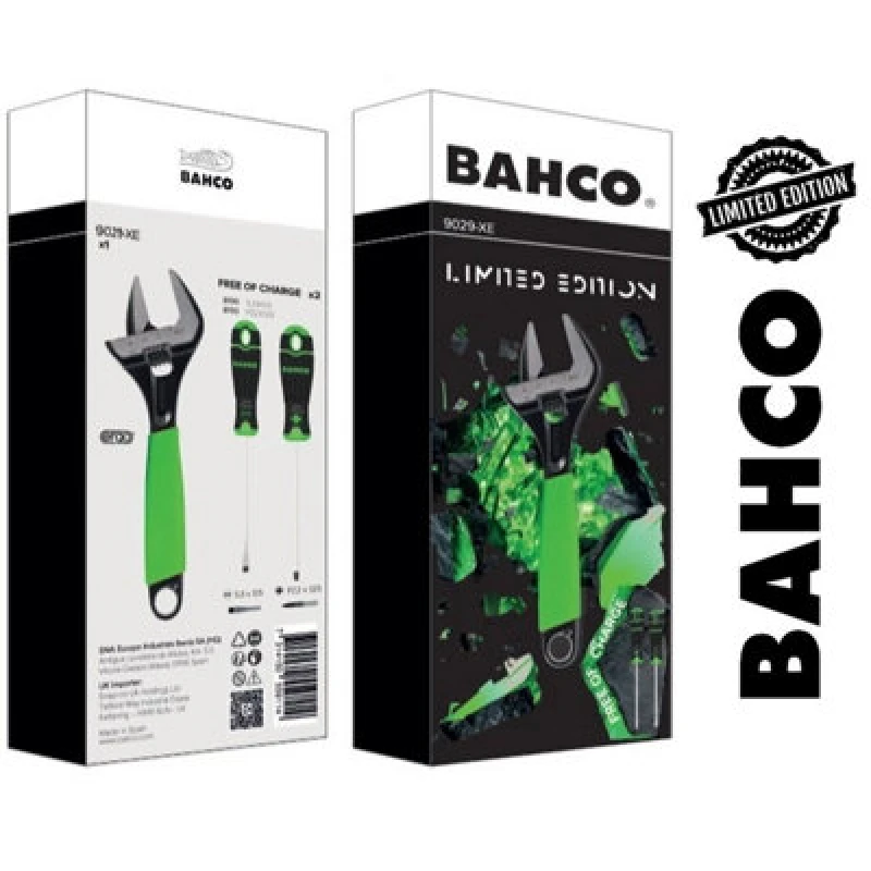 Image of Bahco 9029-Xe Limited Ed Green Grip 32mm Adjustable Wrench Spanner Bah9029Gtp