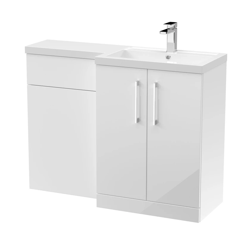Image of Balterley Vanity Basin and WC Unit Right Hand Gloss White 1100mm x 390mm White