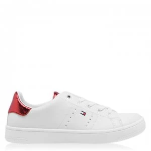 Image of Tommy Hilfiger Flag Lace Trainers - White/Red X010