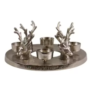 Image of Geko Circular Stag Design Tealight Holder 25cm
