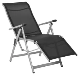 Image of Outsunny Outdoor Sun Recliner Lounger w/ Adjustable Footrest - Black