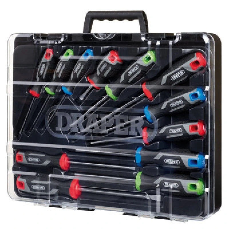 Image of Draper 13436 Soft Grip Screwdriver Set (12 Piece) - 13436 13436