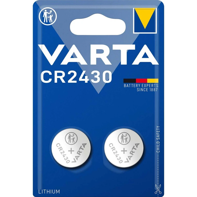 Image of Varta 6320101402 Lithium CR2430 3V 280mAh Button Cell Battery 6430101402