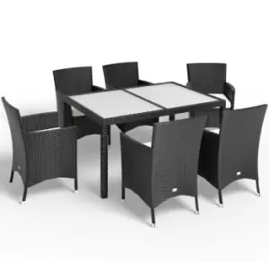Image of Polyrattan Garden Furniture Set 13 Pcs Black Stackable