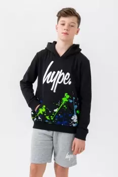 Image of HYPE BOYS BLACK PAINT SCRIPT HOODIE