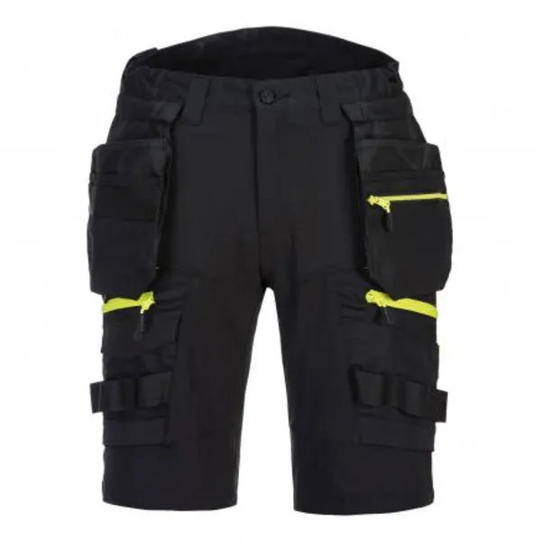 Image of Portwest DX4 Mens Detachable Holster Pocket Shorts DX444BKR40 Colour: Black