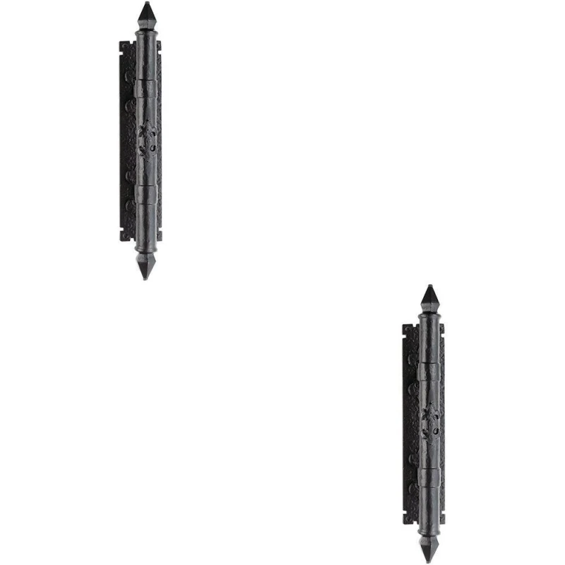 Image of Loops 2x Traditional Forged Pull Handle on Backplate 310 x 65mm Black Antique Black unisex