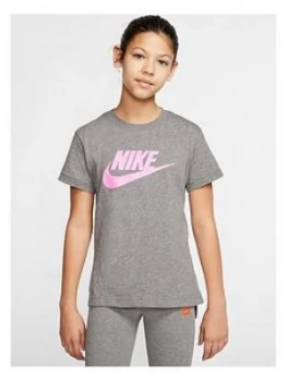 Image of Nike Nsw Older Girls Futura T-Shirt - Grey/Pink