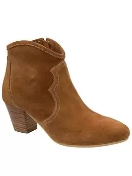 Image of Ravel Teelin Tan Suede Western Ankle Boot, Brown, Size 6, Women