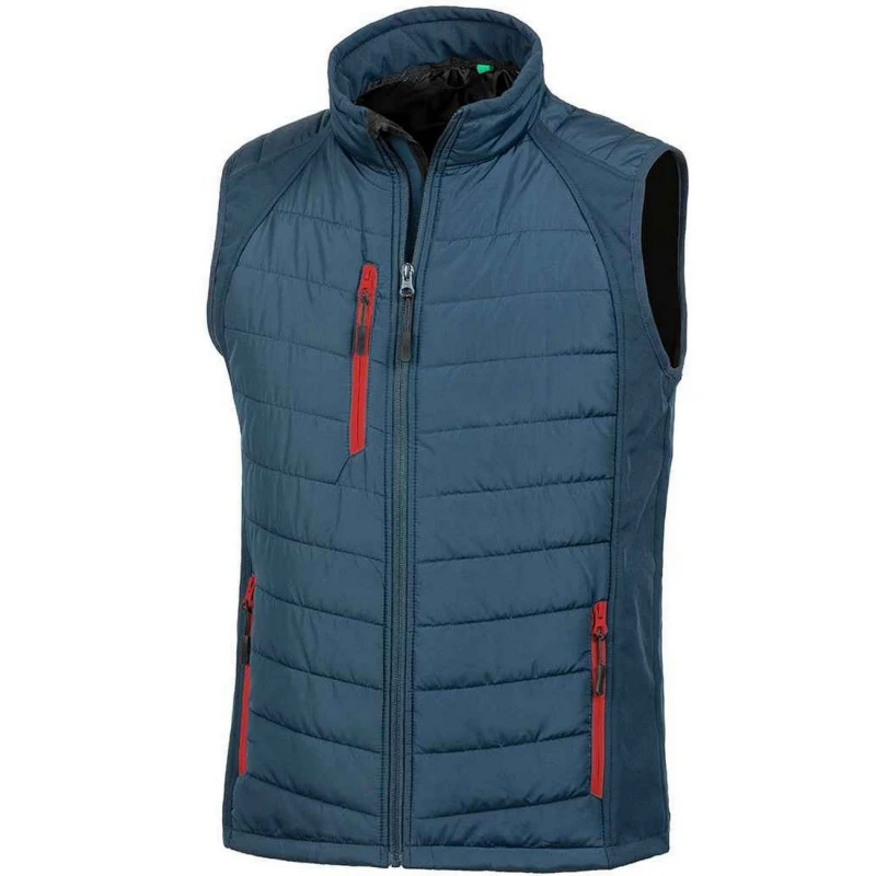Image of Result Result Men Compass Softshell Padded Gilet in Navy Size: X-Small Navy XS Male 5063300132708