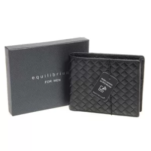Image of EQ For Men Patterned RFID Leather Wallet Black