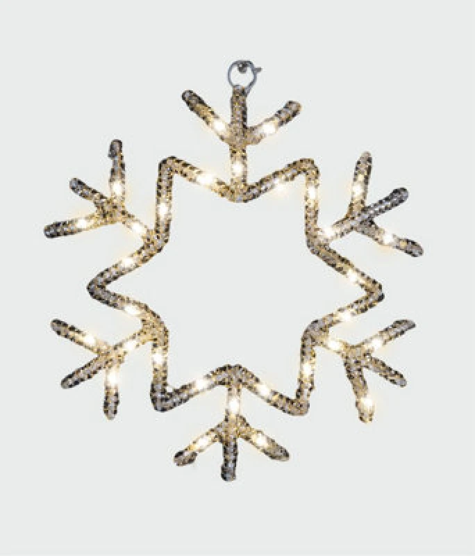 Image of Xmas Haus 25Cm 30L Warm White LED Hanging Snowflake ,3Xaa