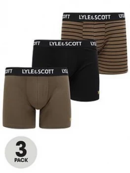 Image of Lyle & Scott Ethan 3 Pack Plain & Stripe Trunk - Multi, Size 2XL, Men