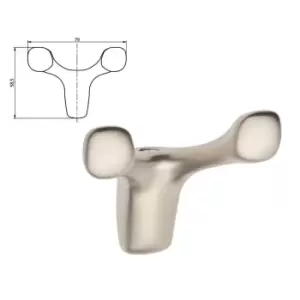 Image of GTV Modern Hat Coat Hanger Hook Door Wall Bath Model Toledo 58mm - Colour Satin,