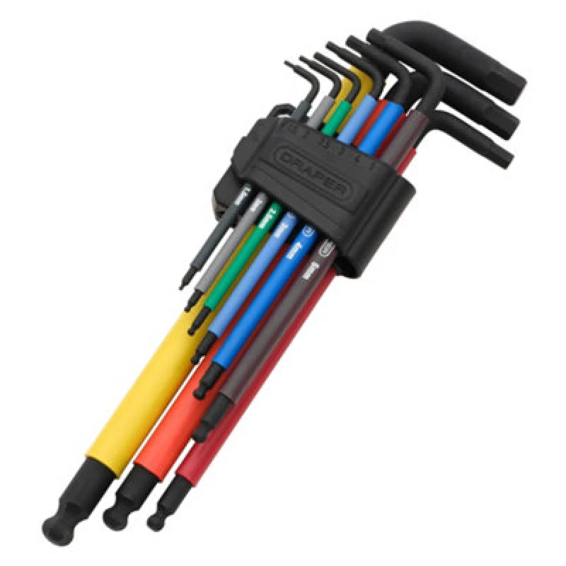 Image of Draper 9 Piece Extra Long Arm Hexagon Allen Key Set 07109