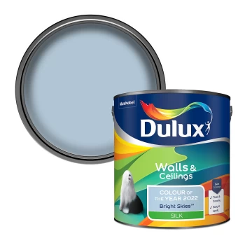 Image of Dulux Walls & Ceilings Bright Skies Silk Emulsion Paint 2.5L