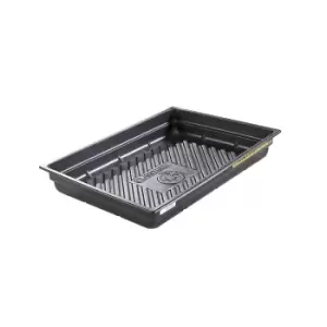 Image of EcoPolyBlend Spill Tray, Dims 38"W x 26"D x 5-1/2"H, indoor or outdoor use, rigid poly, Black.