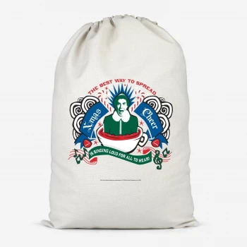 Image of Elf Xmas Cheer Cotton Storage Bag - Small
